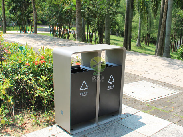 深圳福田城市形象更新垃圾桶無縫一體簡約耐用
