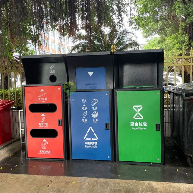 深圳小區垃圾分類投放點不銹鋼垃圾桶罩